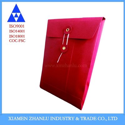 Colour Gusset Pocket Envelope with Washer String Closure Style Design in Kraft Paper