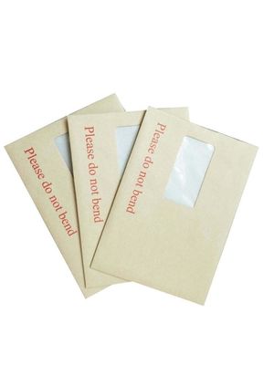 Brown/White Kraft Paper Self-adhesive Board Backed Window Envelopes for Promotion