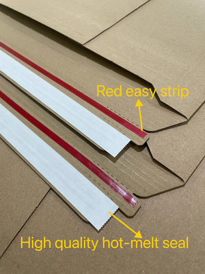 Delivery Packaging Rigid Flat Corrugated Book Mailers Envelope for Customized Logistics