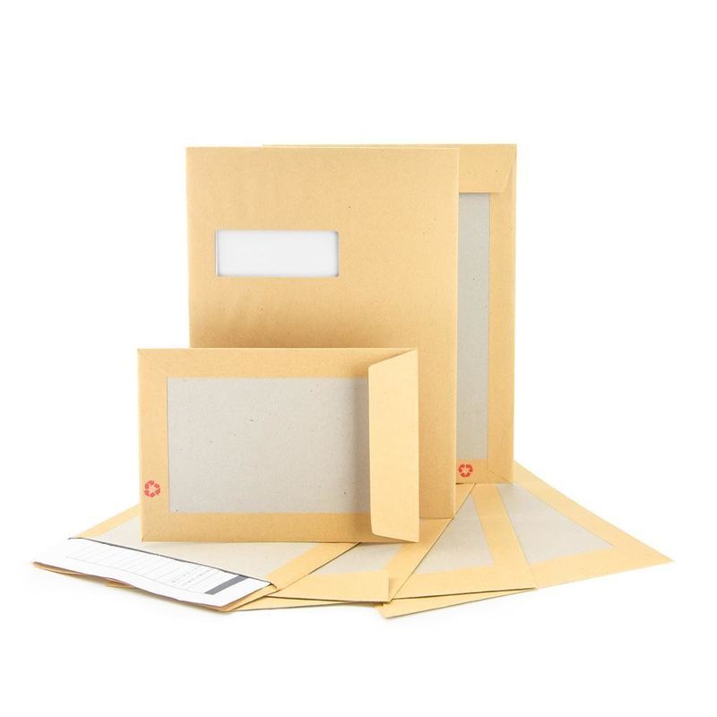 Custom Size Shipping Envelope with Brown Kraft Paper and Grey Board Back Protection
